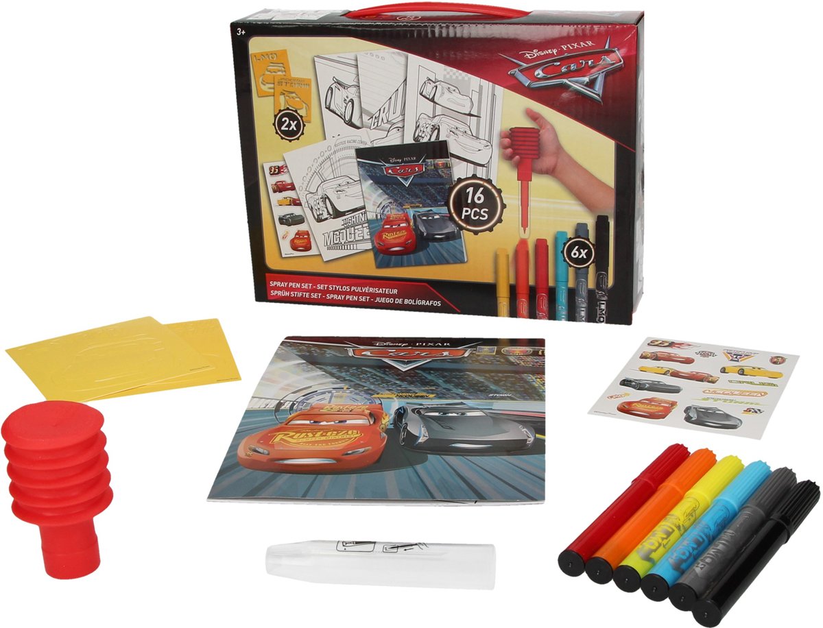 Disney Pixar Cars Spray Pen set – 19x14x1cm | Knutselen voor Jongens | Hobbypakket | Speelgoed